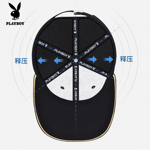 Playboy hat men four seasons baseball hat sun protection spring and summer casual fashionable breathable baseball cap sun hat women black
