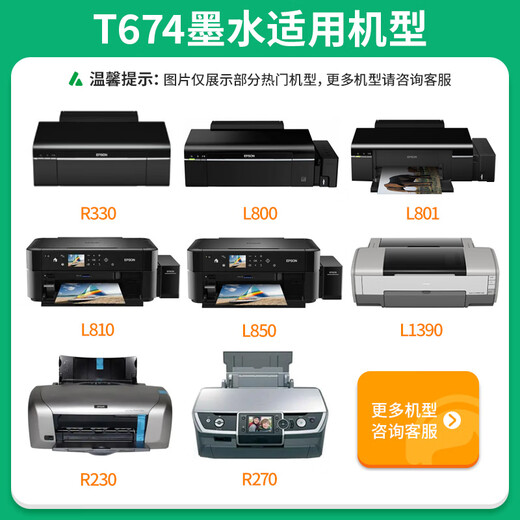 Epson T674 Ink L801 L805 L810 L850 L360 101 (noir] Encre 70 Ml / bouteille / bouteille
