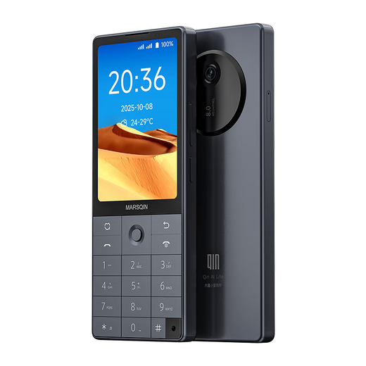 Duoqin (QIN) Qin F25 anti-addiction student mobile phone, smart learning mobile phone for middle and high school students, 4G full network controllable phone, dual SIM card dual standby 6+128g, iron gray