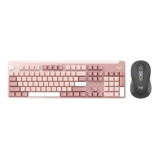 罗技（Logitech）优选系列K865机械键盘 无线蓝牙双模键盘（K845升级款）104键全尺寸 游戏商务办公键盘鼠标套装 K865茱萸粉+M750 L黑色