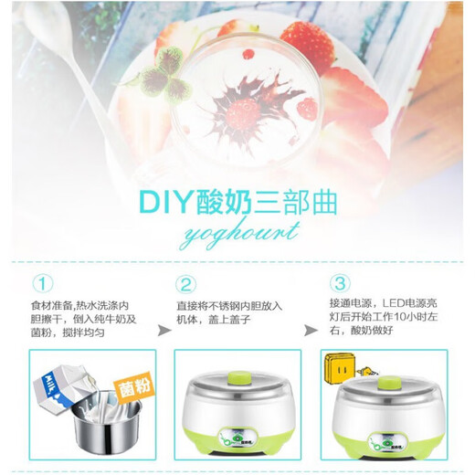 墨仚京酸奶神器家用酸奶机多功能全自动自制小型发酵玻璃分杯纳豆米酒 升级：钢胆(不含杯子菌粉)