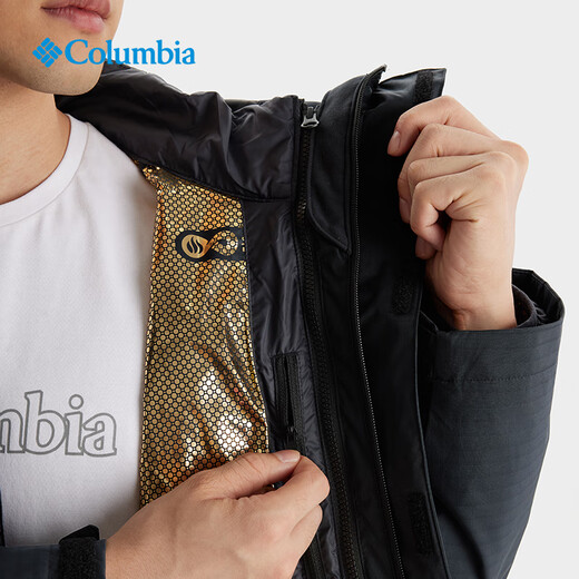 Колумбия Колумбийская мужская термо-водонепроницаемая куртка три в одном с золотистым краем куртка на хлопковой подкладке WE6198 010 XL (185/104A)