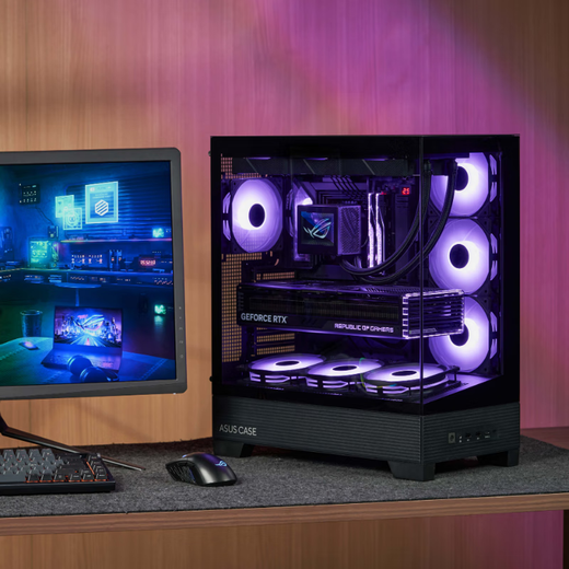 ASUS A31 Horizon-Gehäuse. Doppelseitiges Glasdesign/unterstützt rückseitig montiertes Motherboard/10-Gbit/s-Typ-C-Schnittstelle/360-Grad-Wasserkühlung/werkzeuglose Demontage/schwarz