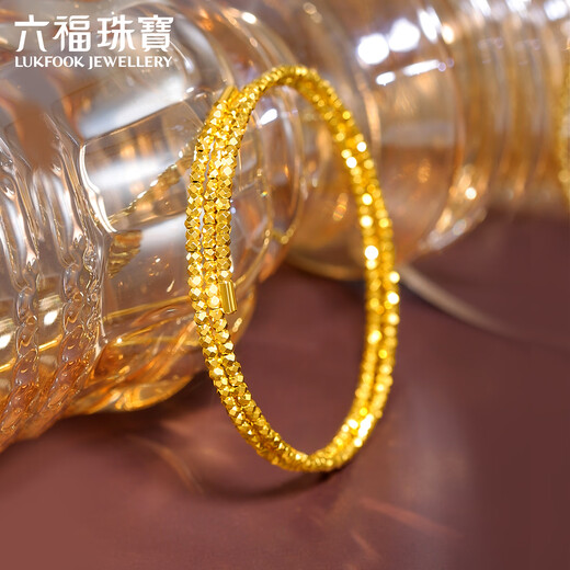 Lukfook Jewelry Pure Gold Bundy Beads Gold Elastic Bracelet Hollow Gift Price 013507AA 6.68g (including labor cost 862 yuan)
