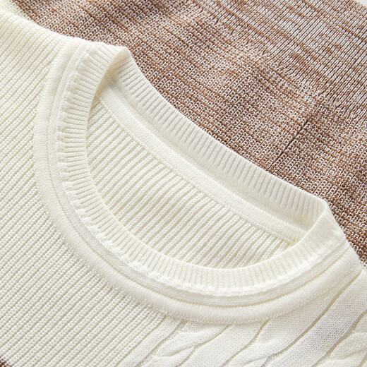 PeaceBird Spring 2024 Nuevo jersey rayado A1EEE1421 Brown Striped S