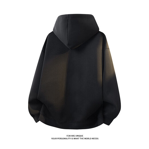 IZEXX American heavyweight casual sweatshirt jacket for men in spring loose and versatile contrasting color cardigan top DZ83 black 2XL