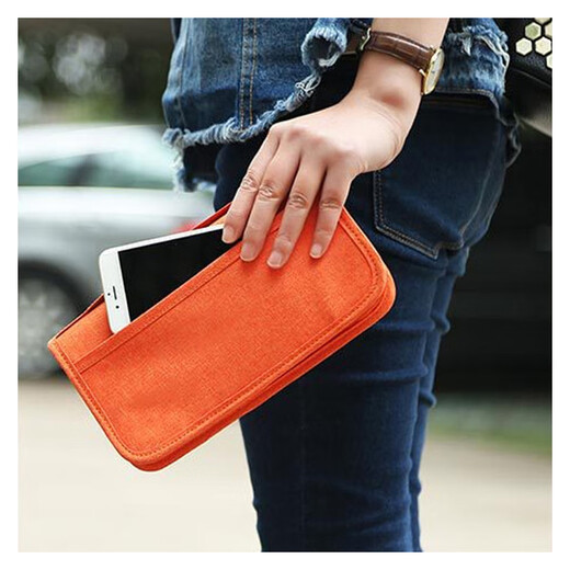 POSO Multi-functional ID storage bag ticket clip travel passport bag hand hold card bag wallet waterproof air ticket passport clip orange