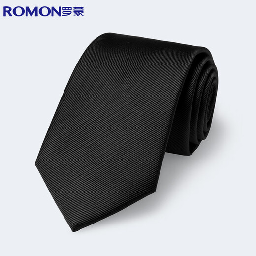 ROMON TIE Men's Business Formal Wear Versátil Color sólido Sólido Caja de regalo de corbata de boda de 8 cm