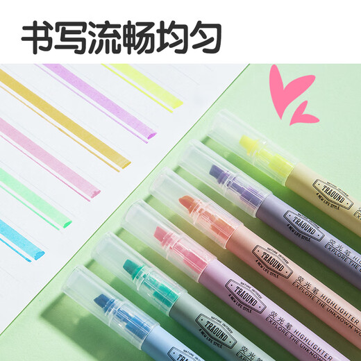 Deli Classic 6-Farben-Textmarker, Prüfungsbewertung, Highlight-Farbe, auffälliger Marker, Büromarker, Tasche, S624, Schulbriefpapier