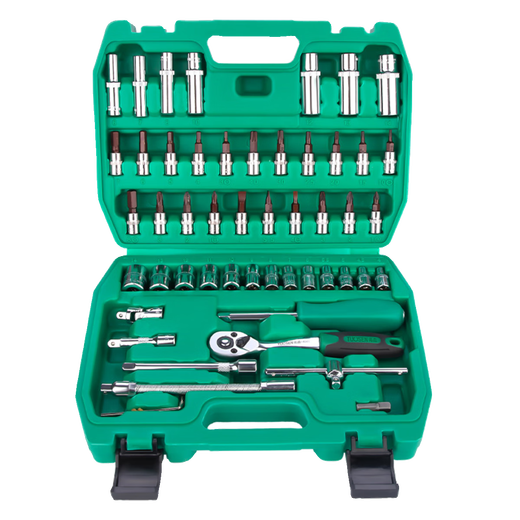 XMSJ Auto Repair Tool Set Sleeve-Schraubenschlüssel-Ratschen-Reparaturkombination Kombination Home Reparaturwerkzeugkasten Multifunktional Xiaofei 12809 Neuer 46-teiliger 72-Zahn-Sockelschlüssel Set