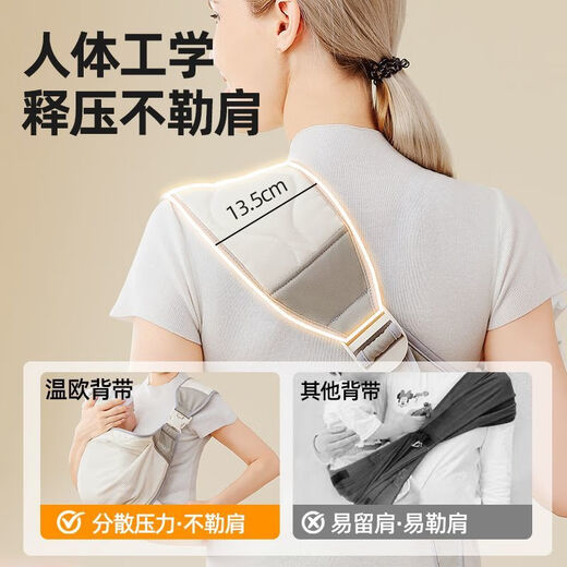 XULIN German Baby Holking Artifact Liberating Hands Store simple Horizontal delantero 0-3-6 meses Breatable Monet Grey [cuadrícula transpirable Longitud ajustable]
