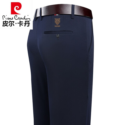 Pierre Cardin high-end casual pants men's spring and autumn new business loose straight elastic non-iron trousers dad's long trousers 9853-1 navy blue spring and autumn thick section 29 2 feet 2 waist