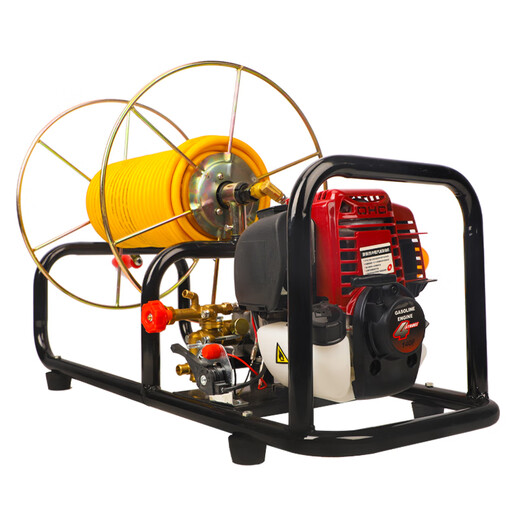 Бензиновый распылитель высокого давления, сельскохозяйственный новый тип, фруктовые деревья, небольшой артефакт для распыления пестицидов, четырехтактный распылитель с ручным управлением, 140-цилиндровая трубка, встроенная расширенная модель, без масла + трубка длиной 200 метров.