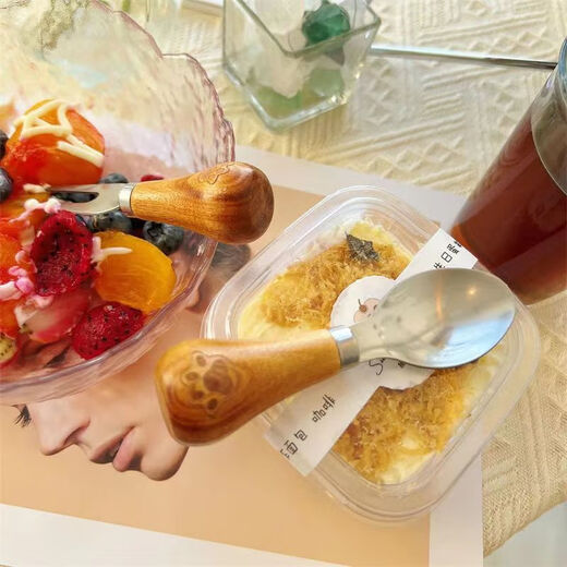 Jidaocook Bear Mud Press 430 Stainless Steel Food Grade Mud Pressing Artifact Pressing Potato Mashed Baking Baby Masher Home New Version of Standable Bear Mud Press-Acacia Wood Model