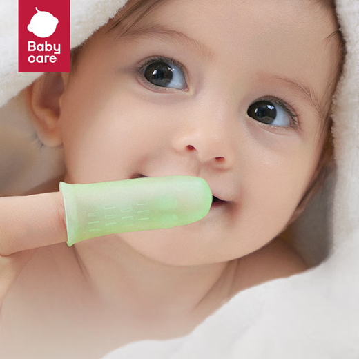 Babycare finger set toothbrush baby cartoon children's silicone soft hair baby toothbrush cleaner 2 pack crocodile + dog