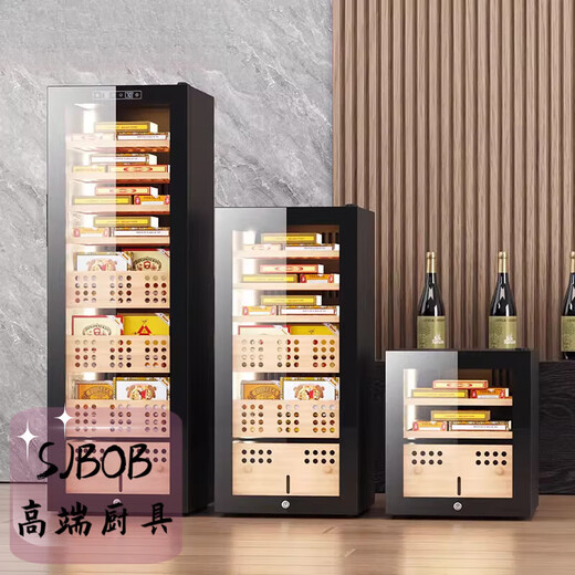 SJBOB imported quality Japanese high-end retro cigar cabinet constant temperature and humidity cedar wood with lock WIFI household naked maintenance compressor ammonia removal moisturizing cabinet 0.48/meter WIFI + ammonia removal/upgraded model