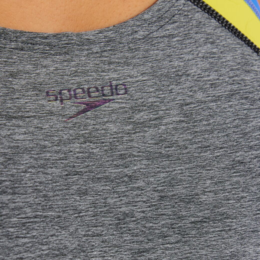 Speedo speedo one-piece swimsuit Creora Highclo Quantum splicing high cut Heather Jet Black 6