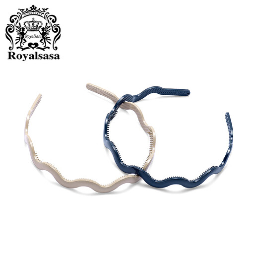 Royal sasa Korean acrylic candy color hair hoop wavy hair headband simple broken hair hairpin women's face wash navy blue NB