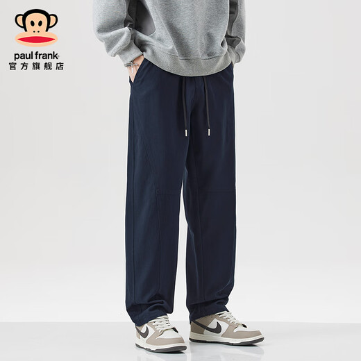 大嘴猴（paul frank）纯色棉休闲裤男秋冬季宽松美式工装直筒卫裤男装潮流百搭高街裤子 藏蓝色8022H【官方正品】 L 【建议120-140斤】