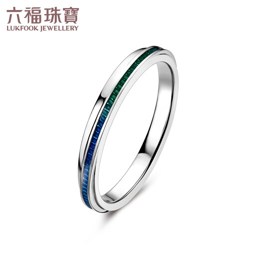 Lukfook Jewelry Platinum 950 Love Platinum Ring Couple Wedding Pair Ring Single Price GJPTBR0007 No. 17-4.17g (including labor cost 680 yuan) Men's model
