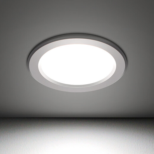 Foshan Lighting (FSL) downlight led ceiling spotlight aluminum embedded aisle ceiling hole light hole light simple light 12W positive white light 4 inch opening 120-135mm