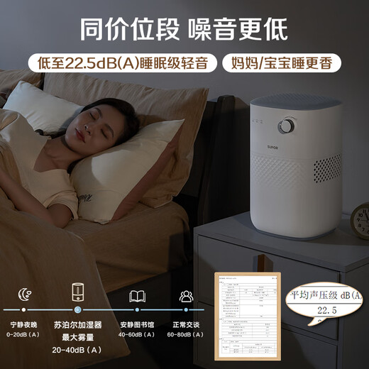 苏泊尔（SUPOR）【国家补贴】无雾加湿器4.5L卧室家用桌面大容量婴儿孕妇除菌空气净化空调加湿礼物推荐EHTN-06A