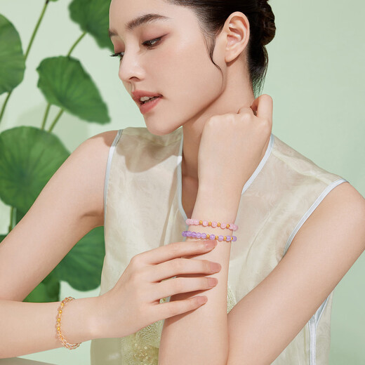Liufu Jewelry Fuman Heirloom Foot Jin Ping An Xile Colored Craft Gold Bracelet with Rope Priced B01G0001DS 10.28 grams (including labor cost 1429 yuan)