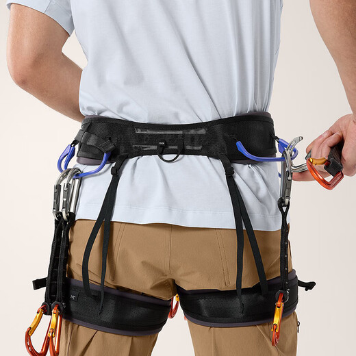 ARC TERYX Men's Outdoor Mountaineering Equipment KONSEAL Lightweight, Sturdy and Wear-Resistant Elastic Rock Climbing and Ice Climbing Multifunctional Safety Belt Black Black XS