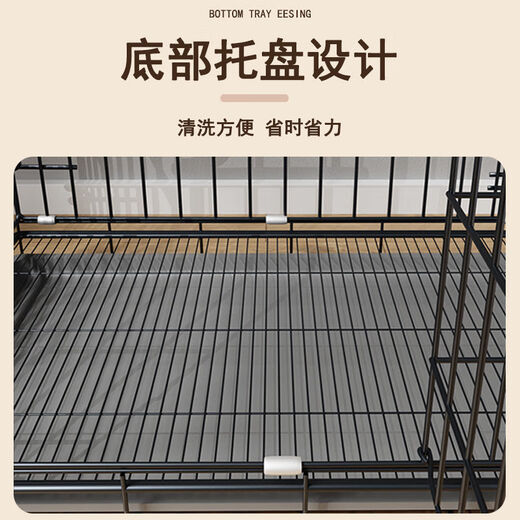 Jiamen JIAMEN (JIAMEN) Cat Cage Double Cat Cage Cat Villa Bold Cat Cage Large Household Pet Cat Nest Cattery Cat House Medium Double Layer 59*42*51 with Skylight Foldable Luxury Model Hardcover Model + Cat Nest + Food Bowl
