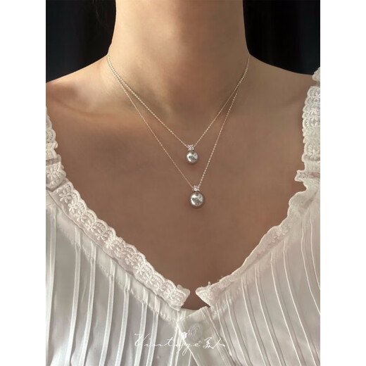 Fat Donglai Quality Deep Sea Tears Pearl Pendant French Classic Style Versatile Silver Princess Milk White 10mm-Necklace