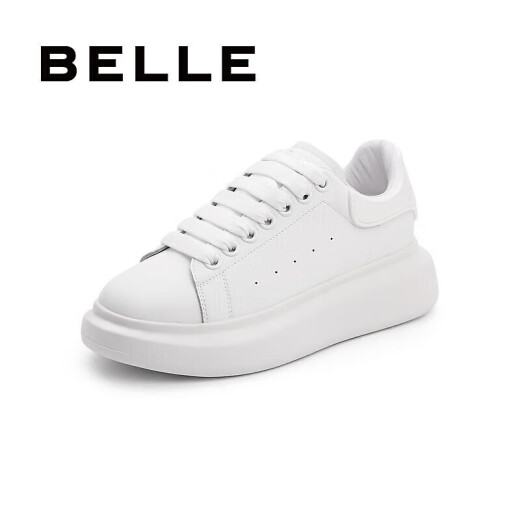 Belle white shoes women's fashion contrasting thick-soled heightening casual shoes women's sneakers W7V1DAM1 white 38