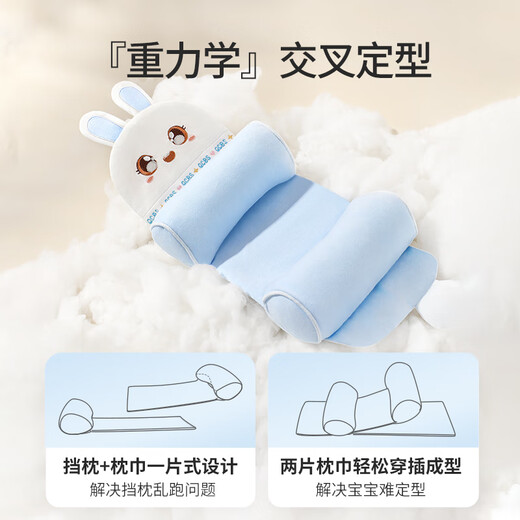 Colorful Doctor Baby Xiaomi Fixed Pillow Newborn Baby 0 to 6 months old Correct Correction Correction Anti-reflection Pillow Blue
