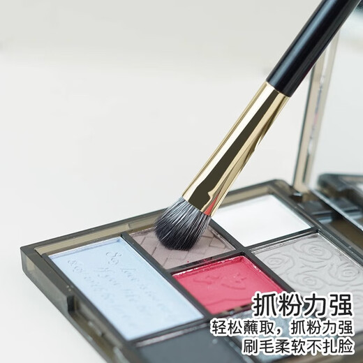 5 multifunctional double-headed portable makeup brushes for portable storage and outing box combination for beginners with portable make-up brushes, gold 5 pcs + box 5 pcs