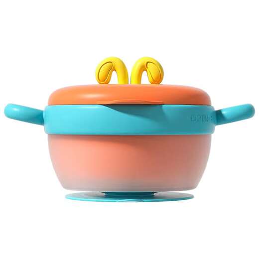 COOKSS baby food bowl constant temperature water-filled thermos bowl 316 stainless steel baby infant eating children's tableware light blue