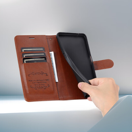 Ju Xiaozhi convient pour Honor magic7pro étui de téléphone portable étui à rabat en cuir PTP-AN10 style portefeuille étui à cartes insérable tout compris anti-chute étui intérieur souple avec boucle magnétique housse de protection pour hommes et femmes Honor magic7pro noir