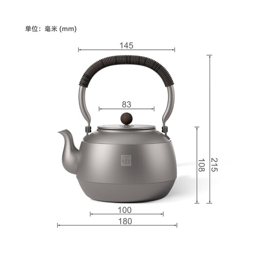TILIVING Titanium Liwei pure titanium outdoor tea set set around the stove teapot portable kettle teapot complete set