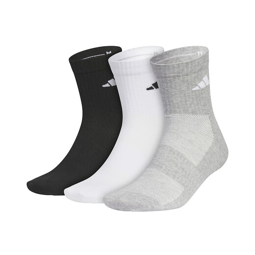 
Adidas socks men and women socks 25 summer new product outdoor socks breathable casual socks mid-tube socks three pairs JC9272/black, white and gray/three pairs M