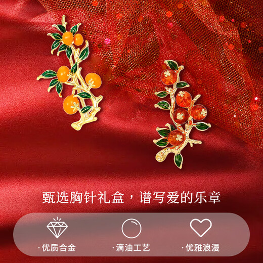 Gunai Shishi Ruyi brooch women's high-end corsage three-piece suit suit coat pin silk scarf buckle accessories for women Shishi Ruyi brooch three-piece set gift box