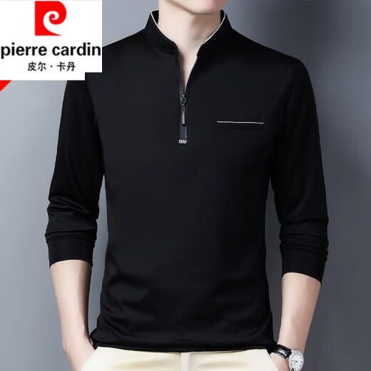Pierre Cardin Algodón puro Camiseta de manga larga Camiseta delgada para hombres Top Top Summer Spring Autumn Otoño Invierno de mediana edad Base de cuello de collar de pie de mediana edad 6623 VERDE FIN ESTILE 2XL 180 SUGERÍAS 160-170JIN [Jin equivale a 0.5 kg]