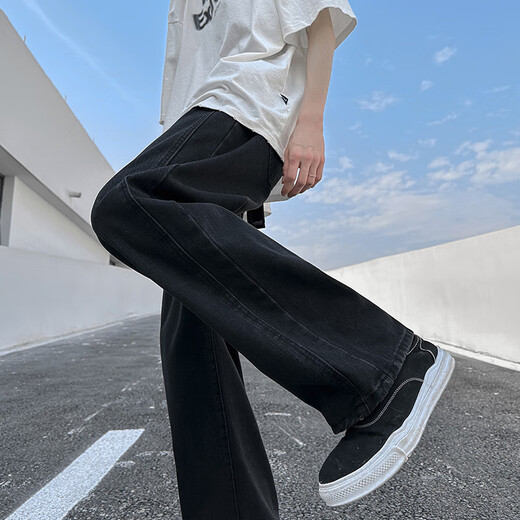 NEW OR MODE American retro washing jeans men's spring and autumn cleanfit straight-flare pants trendy brand handsome trousers off white XL