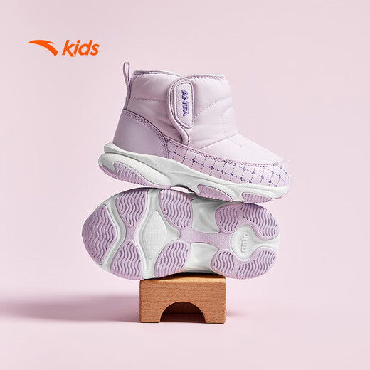 ANTA children's boys and girls infant cotton shoes warm boots to keep out the cold infants and toddlers plus velvet high-top cotton shoes A22440057