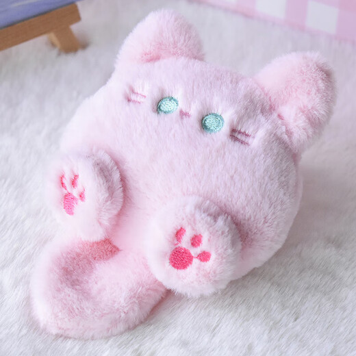 Cute kitten plush doll pendant, cartoon squeaking mobile phone plush pendant, cute doll bag pendant, white, free mobile phone clip + buckle