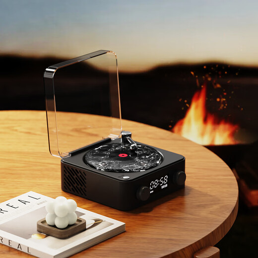 NOOWERE Water Ripple Bluetooth Audio Listening to the Sea Vinyl Speaker Wireless Record Player Chinese Valentine's Day Birthday Gift KTV Player CD Player Record Player Vinyl Small Steel Cannon Glaze Dark Night Black Listening to the Sea Audio No Specifications