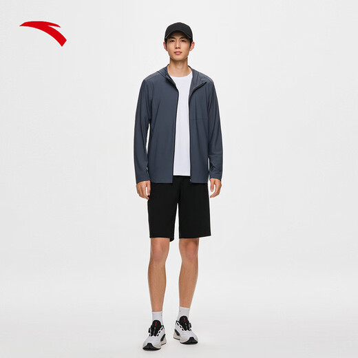 Anta heat-proof sun protection clothes丨Ice silk sports jacket men's summer outdoor hiking windbreaker top152427713 [UPF50+] Men's gray-4 L /175