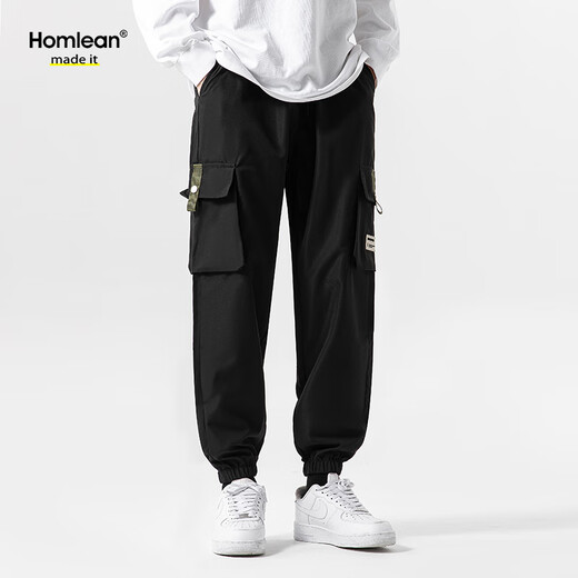 Homlean Casual Hosen Herrenherbst- und Winterwolle und Velvet -Samt verdickte warme und vielseitige Arbeitskleidung Sport Toilettenhose 9938 Schwarz 3xl