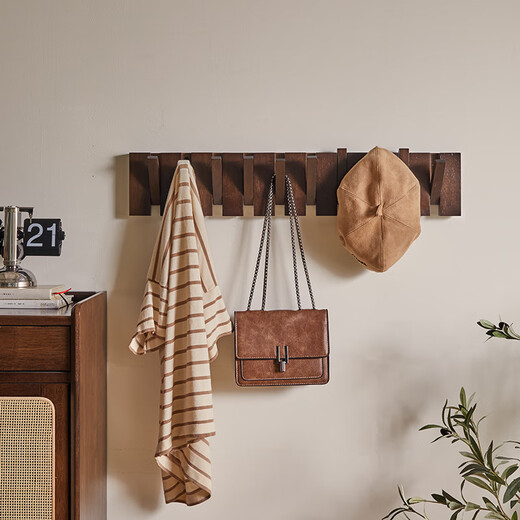 Yuan Yaju solid wood coat rack wall hanging piano key wall hanging storage rack wall hanging coat rack wall hook
