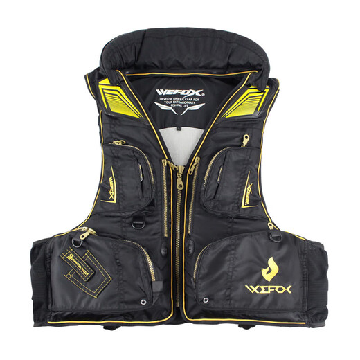 Taiwan Weihu WEFOX life jacket multi-functional rock fishing boat fishing sea fishing lure fishing clothing vest fishing vest black gold 4007 XL weight 220Jin Jin is equal to within 0.5 kg