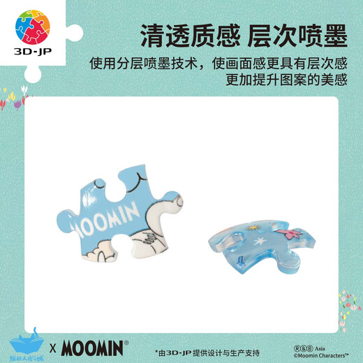 3D-JP mignon Moomin Moomin Series Cartoon Badge Puzzle Keychain Creative Body Hanging Back Packaging Gift [Keychain 24 Pieces] A3878 Bleu doux