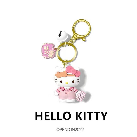 可爱hellokitty钥匙扣创意汽车钥匙扣挂件卡通凯蒂猫车用钥匙挂扣 钥匙扣-公主甜心 凯蒂猫质感【现货秒发】