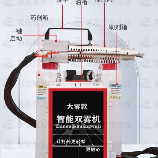 24 New smart small cold mist machine for pesticide spraying, agricultural high-pressure sprayer, breeding disinfection mist smoke cold spray machine, large battery, high power dual battery
